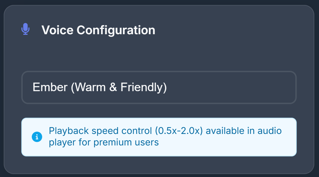 Voice Configuration